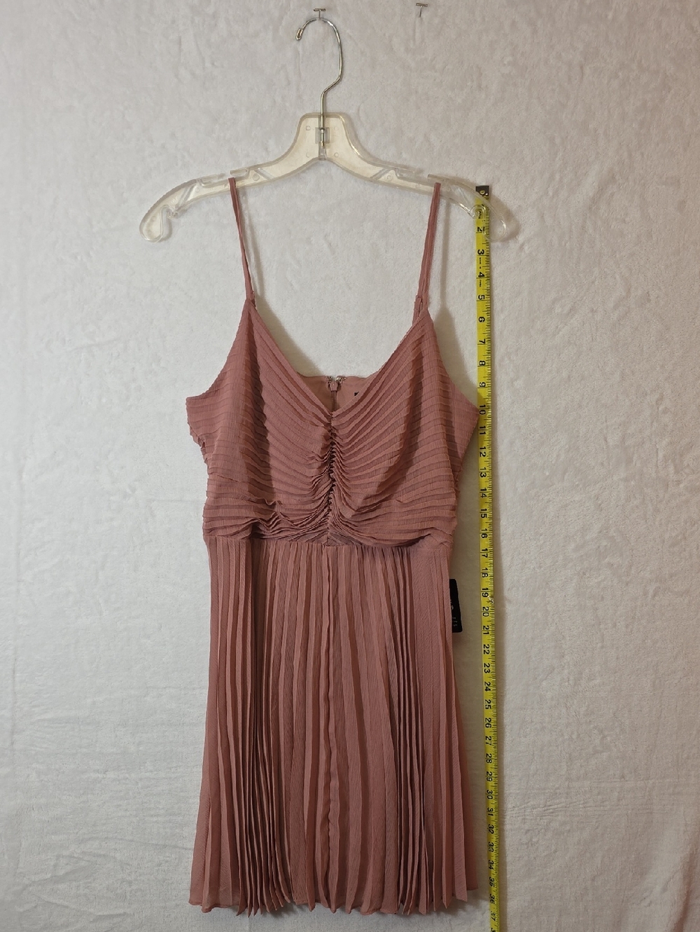 Express Dusty Rose Pleated Spaghetti-Strap Mini Dress